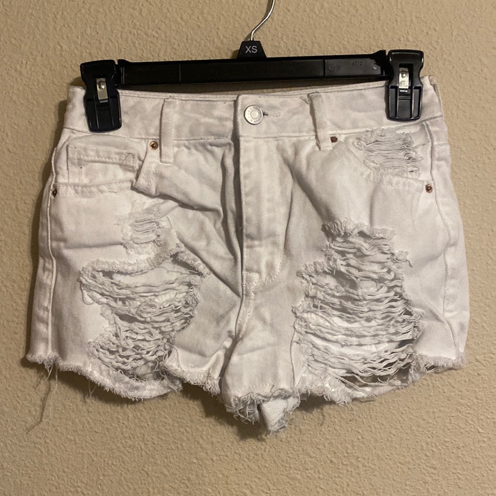 PacSun White Distressed Jean Shorts